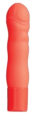 Оранжевый мини-вибромассажёр NEON BLISS VIBRATOR - 9 см.