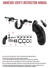 Чёрный мужской пояс верности Chastity Model 09